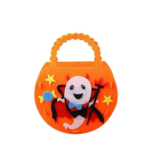 Produktbild: Bonbontüten mit Halloween-Thema Festlich bedruckte Geschenktüten Leichte Taschen für Kinder Modische und robuste Handtasche Lustige Spezial-Süßigkeiten-Taschen (F, One Size)