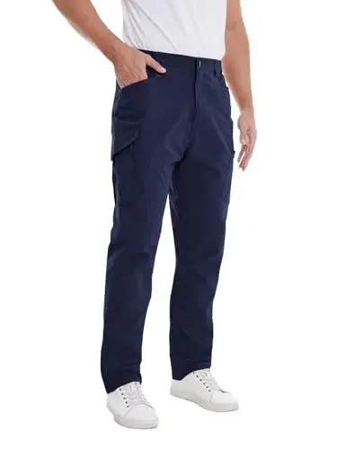 Produktbild: BondiTrekk Cargo Hose Herren mit 9 Taschen - Hochgeschnittene Wasserabweisende Outdoor Hose für Wandern, Sport & Freizeit