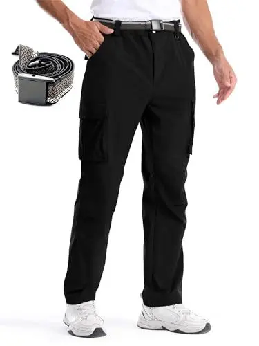 Produktbild: BondiTrekk Herren Zip Off Wanderhose, Arbeit Hosen Funktionshosen Outdoor Hosen für Herren mit 6 Taschen Elastische wasserdichte atmungsaktive Outdoorhose 2XL