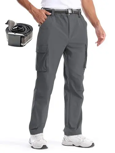 Produktbild: BondiTrekk Herren Zip Off Wanderhose, Arbeit Hosen Funktionshosen Outdoor Hosen für Herren mit 6 Taschen Elastische wasserdichte atmungsaktive Outdoorhose 3XL