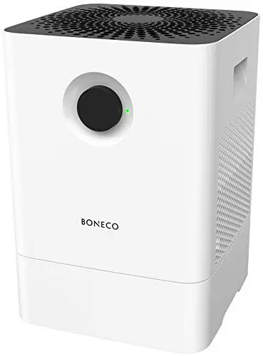 Produktbild: BONECO Luftbefeuchter W200 I 4,5L Wassertank I für Räume bis 50 m² I sehr leise mit 27dB I 2 Leistungsstufen I AUTO-Abschaltung I Luftwäscher (weiß)