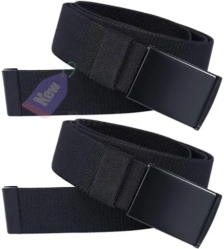 Produktbild: Boneke Stretch Gürtel für Männer,2 Stücke Nylon Canvas Gürtel Casual Atmungsaktiver Stoff mit verstellbarer Metallschnalle, Unisex Gürtels für Arbeit und Outdoor Sport
