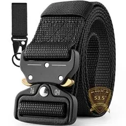 Produktbild: Boneke Taktischer Gürtel, Arbeitsgürtel Herren mit Schnellverschluss Metallschnalle, Militär Gürtel für Outdoor Sport und Taktische Ausbildung 53.5”(136cm)
