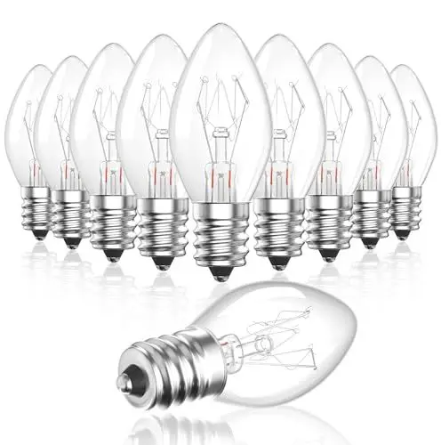 Produktbild: Bonlux 10 Stück Backofenlampe E14 7W Warmweiß Glühlampen Lampe Backofen Bis 300 Grad Dimmbar Salzlampe Glühbirne C7 Kerze Glühbirnen E14 Für Mikrowelle, Kühlschrank, Nachtlicht,Dunstabzugshaube