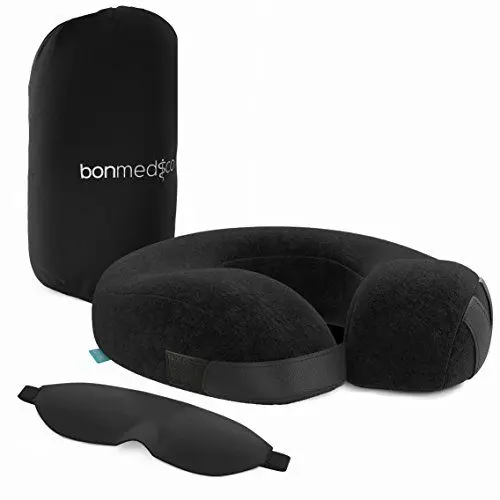 Produktbild: bonmedico Ergonomisches Nackenkissen, Reisekissen und Nackenhörnchen, Travel Pillow Ideal fürs Reisen und Fahrten im Auto, auch für das Büro und Zuhause