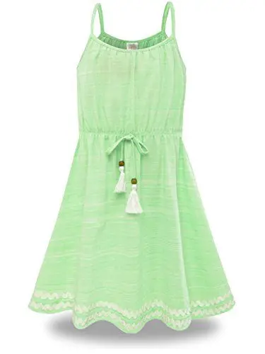 Produktbild: BONNY BILLY Mädchen Kleider Kinder Freizeit Sommerkleid Strandkleid Trägerkleid 7-8 Jahre/122-128 Grün