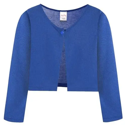 Produktbild: BONNY BILLY Mädchen Strickjacke Langarm Baumwolle Kinder Bolero Jacke 4-5 Jahre/104-110 Marineblau
