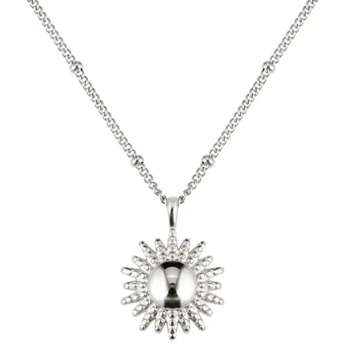 Produktbild: BONNYBIRD® Kette Sonne Silber - Sonne Anhänger Silber Damen Halskette Sonne Kette Damen Silber Edelstahlkette Damen Anhänger Sonne Silberkette Damen Sun