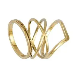 Produktbild: BONNYBIRD® Ringe Gold Set Damen Gold Ringe Frauen - Edelstahl Ringe Damen Ringe Set Ringe Gold wasserfest, Gold Ringe Frauen Set, Ring Gold Damen 54