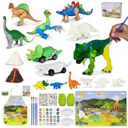 Produktbild: BONNYCO Dinosaurier Spielzeug Malset 16 Figuren Dino Bastelset Kinder Spielzeug sie leuchten im Dunkeln, Dinosaurier Basteln Geschenke für Kinder 3 4 5 6 7 8 9 10 Jahre Geburtstag, Weihnachten