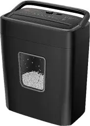 Produktbild: Bonsaii Aktenvernichter Partikelschnitt 6 Blatt, Papier Schredder P4 Zerkleinert Kreditkarten/Clips für Zuhause & Kleine Büro, Shredder mit Tragbarer Handgriff & 16L Papierkorb(C261-D)