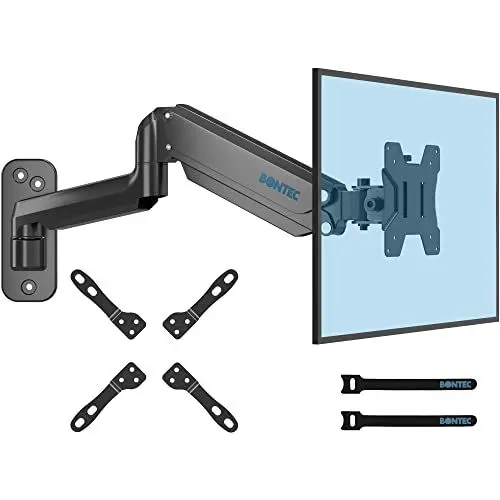Produktbild: BONTEC 13-42 Zoll Monitor Wandhalterung mit VESA Extension Kit für PC Monitor & TV bis 9 kg, Voll Einstellbare Gasfeder, Neigbar & Drehbar, Höhenverstellbar, max VESA 200x200 mm