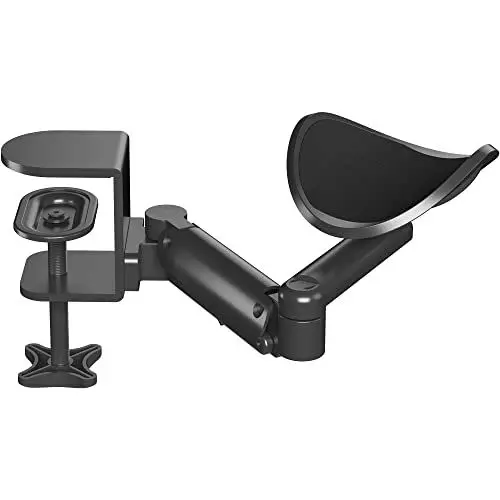Produktbild: BONTEC Ergonomische Armlehnenstütze Handgelenkauflage für Schreibtisch Armlehnen Pad Drehbare Handgelenkstütze (Schwarz), Extender & Einstellbare, Aluminum