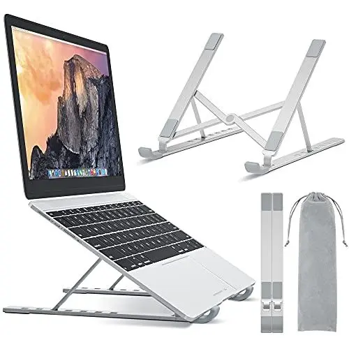 Produktbild: BONTEC Laptop Ständer, Aluminium Multi-Winkel Einstellbar Laptop Stand, 7-Stufe Laptopständer Kompatibel mit Alle Laptops (Unter 17,3 Zoll), Tablet, MacBook, Dell, HP, Huawei, Phones bis zu 20 kg