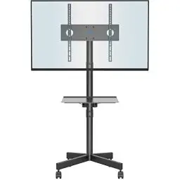 Produktbild: BONTEC TV Ständer Rollbar für 23-60 Zoll Plasma/LCD/LED Fernseher, Tragbarer mit Laptopablage, Höhenverstellbarer Rollbarer TV Ständer Fernsehstand bis 25kg, max. VESA 400x400mm