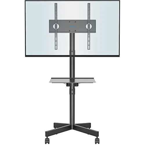 Produktbild: BONTEC TV Ständer Rollbar für 23-60 Zoll Plasma/LCD/LED Fernseher, Tragbarer mit Laptopablage, Höhenverstellbarer Rollbarer TV Ständer Fernsehstand bis 25kg, max. VESA 400x400mm