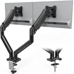 Produktbild: BONTEC Monitor Halterung 2 Monitore für 13-32 Zoll Bildschirme, Ergonomischer Gasfederarmständer Hält 3-9 kg mit Kabelmanagement, Neigbar, Schwenkbar, Drehbar, VESA 75/100 mm