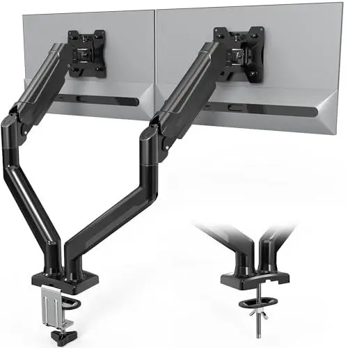 Produktbild: BONTEC Monitor Halterung 2 Monitore für 13-32 Zoll Bildschirme, Ergonomischer Gasfederarmständer Hält 3-9 kg mit Kabelmanagement, Neigbar, Schwenkbar, Drehbar, VESA 75/100 mm