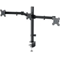 Produktbild: BONTEC Monitor Halterung 3 Monitore 13-24 Zoll LED und LCD Monitor Schreibtisch Monitorständer neigbar 180° schwenkbar 360° höhenverstellbar 10kg für jeden Monitor VESA 75/100 Schwarz