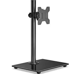 Produktbild: BONTEC Monitor Halterung für 13-32 Zoll Plat/Curved Bildschirm bis zu 10 kg, Monitorständer mit Gehärteter Glassockel, Einstellbare Bewegungsneigung ±75° Schwenkung ±80° Drehung 360°, VESA 75/100mm