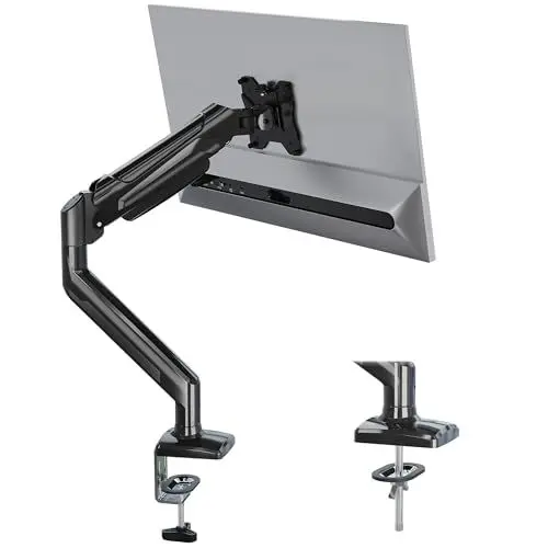 Produktbild: BONTEC Monitor Halterung für 13-34 Zoll Bildschirm Hält 3-9 kg, Gasdruckfeder Arm, Neigbar, Schwenkbar, Drehbar, Ergonomischer Bildschirmhalterung 1 Monitor mit Kabelführung, VESA 75/100mm