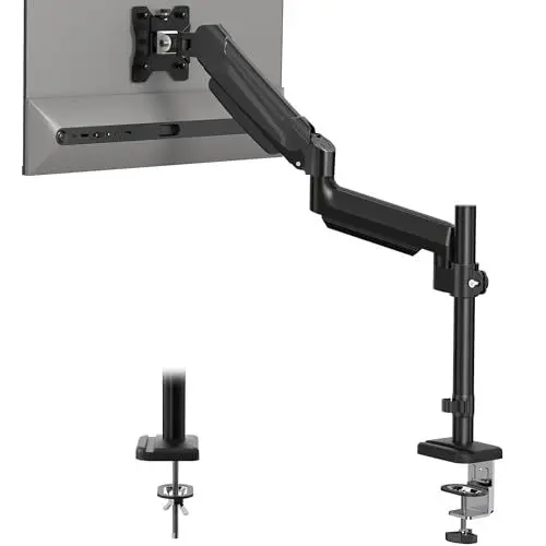 Produktbild: BONTEC Monitor Halterung für 13-34 Zoll LCD LED Bildschirm Hält 3-9 kg, Gasdruckfeder Einarmig Monitor 360° Drehbar, Neigbar, Schwenkbar Einzelarm Ständer Schreibtischklemme, VESA 75/100mm