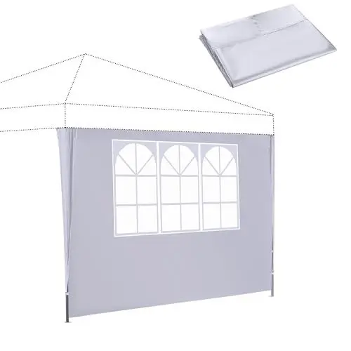 Produktbild: BONTEC Seitenteile Seitenwände für Pavillon, 3048 mm x 1930 mm Größe, hochbeständige wasserdichte Schicht mit UV-beständiger Schicht, reißfeste Klettverschlüsse mit halbtransparente Fenster