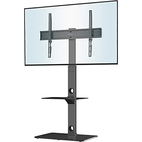 Produktbild: Bontec TV Ständer, Höhenverstellbar Für 30-70 Zoll Fernseher Bis 40 kg, TV Ständer Drehbar Mit 2 Gehärtetem Glas Ablagen, Max. VESA 600 x 400 mm, Ideal Für Wohnzimmer Und Büro