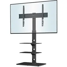 Produktbild: BONTEC TV Ständer für 30-70 Zoll LED OLED LCD Plasma Flach & Curved Fernseher bis 40 kg, Höhenverstellbarer Hoher TV Bodenständer mit 3 Stufigen Regalen aus Gehärtetem Glas, Max. VESA 600 x 400 mm