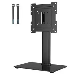 Produktbild: BONTEC TV Standfuss Monitor Standfuss für 17-43 Zoll LCD LED OLED Plasma Flach & Curved Fernseher & Monitor bis zu 45 kg mit 50 Grad Drehgelenk, 3 Stufig Höhenverstellbar, Max VESA 200x200