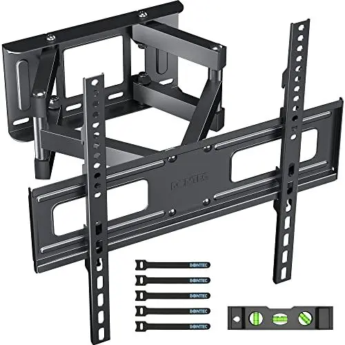 Produktbild: BONTEC TV Wandhalterung Schwenkbare Neigbare TV Halterung Vollbewegung für 23-70 Zoll Flach & Curved LCD LED Fernseher oder Monitor bis zu 45kg, Max VESA 400x400mm
