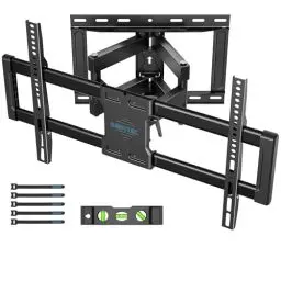 Produktbild: BONTEC TV Wandhalterung, Schwenkbare Neigbare TV Halterung für 37-85 Zoll Flach- und Curved-TVs bis 60kg, Schwerlast-Fernseher Halterung mit Ausziehbarem Doppelarm, Max VESA 600x400mm