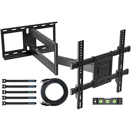 Produktbild: BONTEC TV Wandhalterung mit Extra Langem Gelenkarm 850mm für 32-70 Zoll LCD/LED/OLED Flachbildschirme bis 60 kg, Neigbar, Schwenk- und Drehbar, Fernseher Halterung, Max. VESA 400 x 400 mm