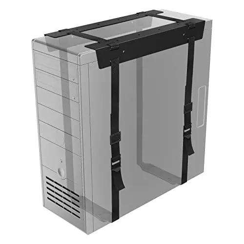 Produktbild: BONTEC Verstellbare PC Halterung, Computerhalterung Untertisch, CPU-Halterung unter Schreibtisch, Verstellbare Riemen für bis zu 180CM- PC Halterung Untertisch, Legierter Stahl, desktop