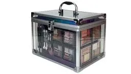 Produktbild: bonvoyage Travel in Colour Makeup Case Schminkkoffer, kleiner Schminkkoffer mit Spiegel und komplett professionellem Make-up-Set, Make-up-Set, Make-up-Set für Tages, und Nacht-Looks