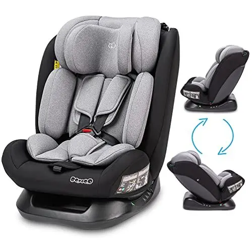 Produktbild: Booboo Safety London Kindersitz ohne Isofix i-Size Reboarder, von 40 bis 150 cm, Baby Autositz- Black Grey
