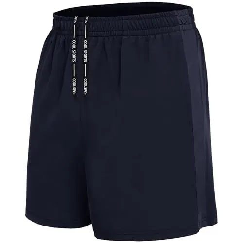 Produktbild: BOOJO Sporthose Herren Kurz Hosen Schnell Trocknend Sport Shorts mit Reißverschlusstasche Leicht Jogginghose Trainingshose(Dunkelblau,XL)