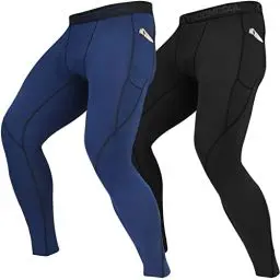 Produktbild: BOOMCOOL Herren Funktionshose Kompressionshose Laufhose lang Kompressionshose mit Taschen, Laufhose, Fitness, RadfahrenWorkout, trockene Baselayer, Fitnessstudio, Athletik, Yogahose