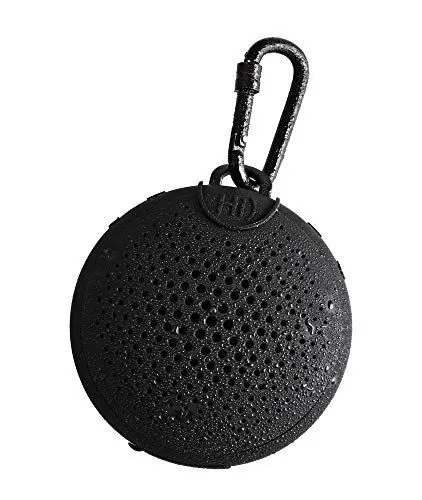 Produktbild: Boompods Aquablaster Mini Bluetooth-Lautsprecher mit Amazon Alexa-Funktion - IPX7 Wasserdichter Kabelloser Duschlautsprecher, Sprachsteuerung, 5 Std, für Outdoor, Reisen & Fahrrad, Schwarz