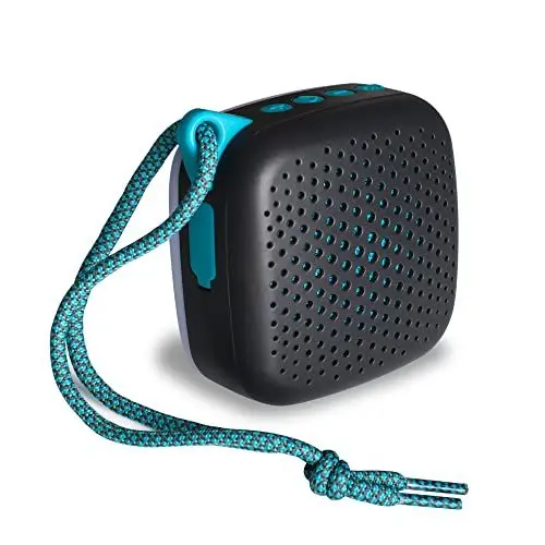 Produktbild: Boompods Rhythm Tragbare Bluetooth Lautsprecher mit Amazon Alexa - IPX7 Wasserdichte Box, Mini Musikbox mit 7 Lichtmodi und Mikrofon, 5 Std. Spielzeit, Outdoor Lautsprecher klein für Dusche und Reise