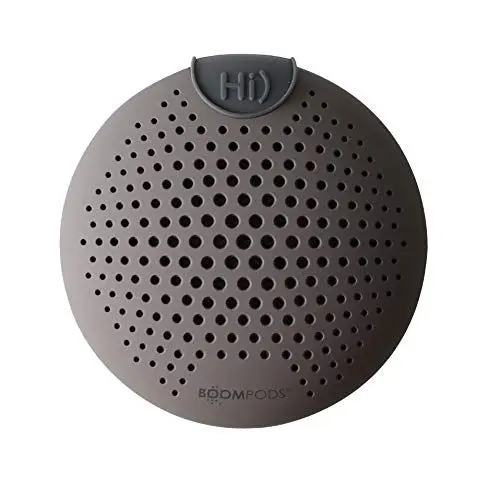 Produktbild: Boompods Soundclip Mini Bluetooth Lautsprecher mit Amazon Alexa - Kompakter Musikbox mit Mikrofon, IPX6 Wasserschutz, 5 Std Spielzeit, Outdoor Lautsprecher für Reisen, Dusche und Fahrrad, Grau