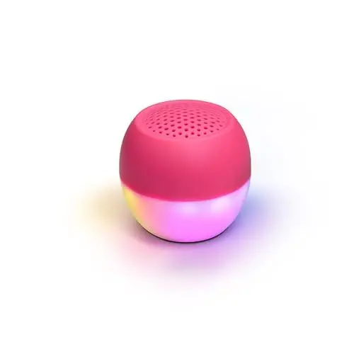 Produktbild: Boompods Soundflare Tide Bluetooth Lautsprecher - IPX6 wasserdichte Musikbox aus Ozeanplastik, Selfie-Funktion & Beleuchtung, Outdoor Lautsprecher für Handy, Reisen, 5 Std Spielzeit, Rosa