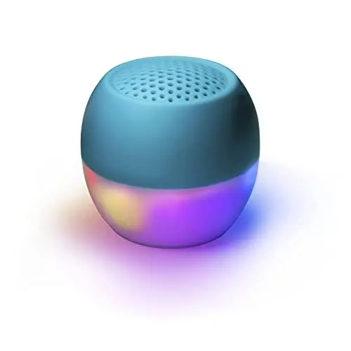 Produktbild: Boompods Soundflare Tide Bluetooth Lautsprecher - IPX6 wasserdichte Musikbox aus Ozeanplastik, Selfie-Funktion & Beleuchtung, Outdoor Lautsprecher für Handy, Reisen, 5 Std Spielzeit, Blau