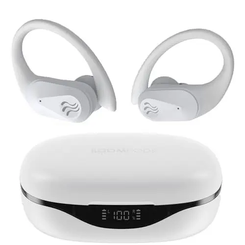 Produktbild: Boompods Sportpods Ocean Bluetooth Kopfhörer - Kabellos Sport-Ohrhörer mit ENC-Mikrofon, IPX4 Wasserdicht und 25 Std Akkulaufzeit, Schweißresistent In-Ear Kopfhörer für Fitness & Training, Schwarz