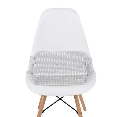 Produktbild: Booster Kissen, Baby Chair Pad Esszimmerstuhl Booster Kissen mit verstellbaren Riemen Schnallen abnehmbar für Esszimmerstuhlkissen Outdoor Garten Sitzkissen(Silber, Stern)