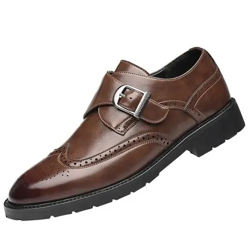 Produktbild: Boot- & Segelschuhe FüR Herren Herren Badeschuhe Herrenschuhe, klassische Business-Lederschuhe, modische Retro-Casual-Lederschuhe mit einfarbigem Set Leichte Schwarz Schuhe Herren Navy (Brown, 39)