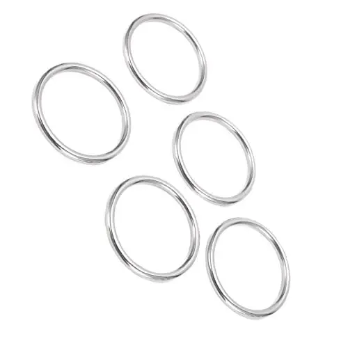 Produktbild: Bootsausrüstung – 5 Stück Geschweißter O-Ring aus Edelstahl in Marinequalität, Runder Ring für Segel- und Tauchgepäck (4 * 40mm)