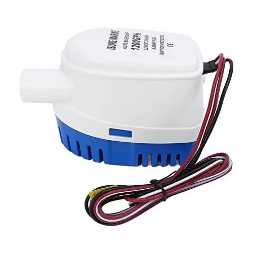 Produktbild: Bootsbilgenwasserpumpe, Kunststoff 12V Automatische Tauchboot-Bilgenwasserpumpe Leicht zu reinigende elektrische Marine-Bilgenpumpe mit Schwimmerschalter für Bootsfahrzeuge (1200GPH)