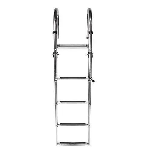 Produktbild: Bootsleiter, Zusammenklappbar, Teleskopisch, Edelstahl-Armlehnen, Ponton-Dock-Treppe