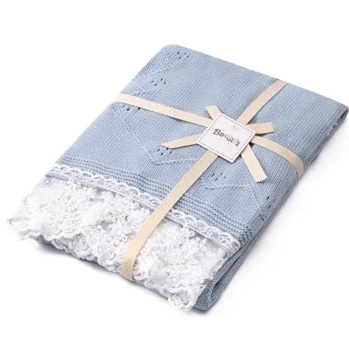 Produktbild: Booulfi Babydecke Junge Mädchen Kleinkind Kleinkind weich Swaddle Empfangen Stricken Baumwolldecke Neugeborenes Geschenk Erste Ausrüstung